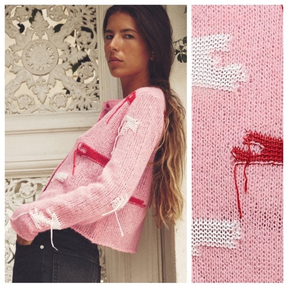 Zara Knit Cardigan Pink Small - Picture 2 of 7